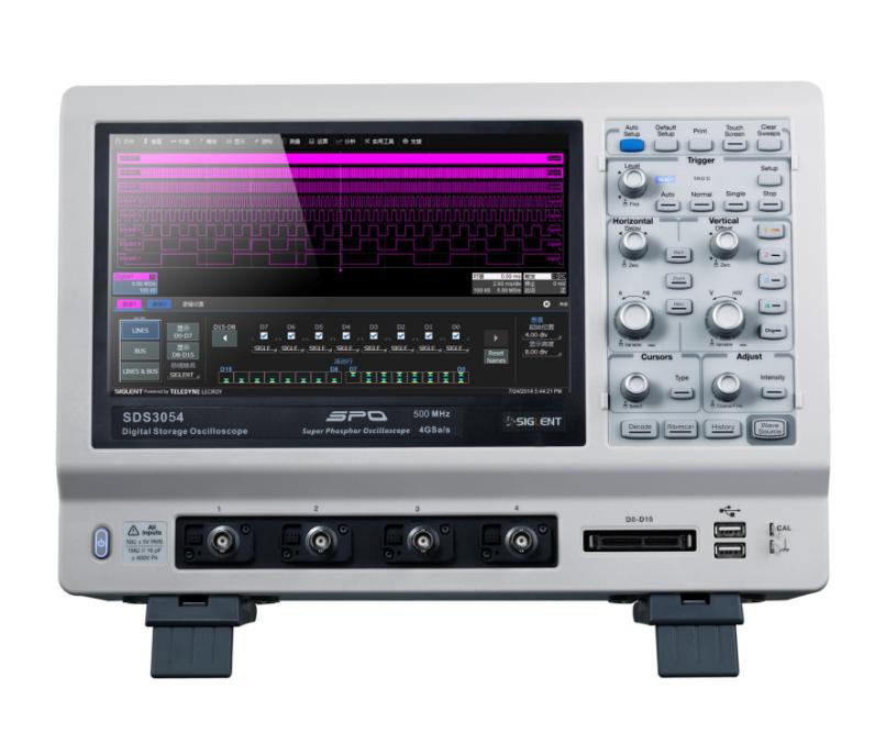 圖4  中國首款智能示波器SDS3054的面板上標(biāo)識(shí)了最高采樣率4GS/s