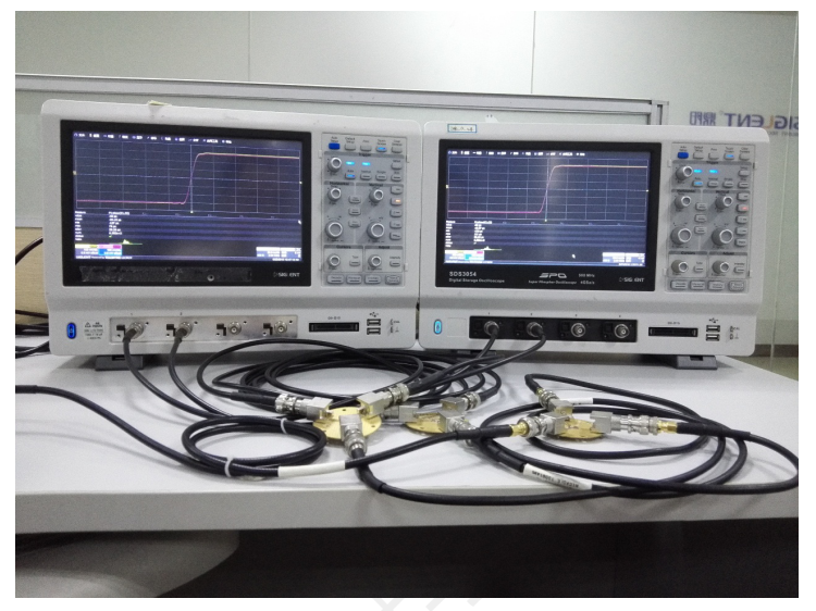 二級(jí)功分器連接數(shù)字示波器